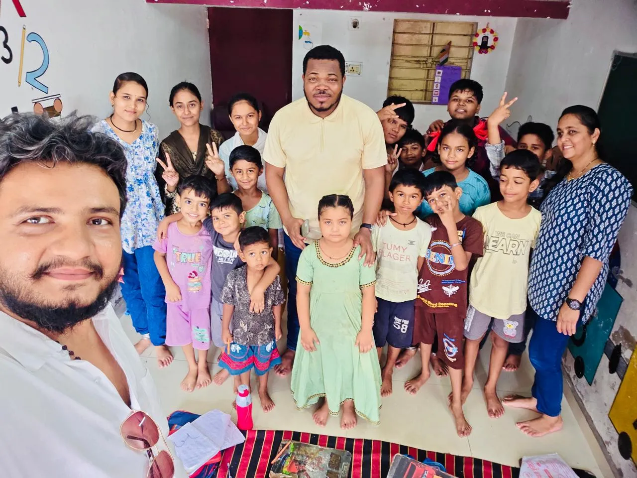 Special Time With Swamp Children Undergoing Home Teaching At Vadodara Gujarat,india